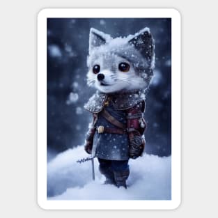 Adorable snow fox adventurer Sticker